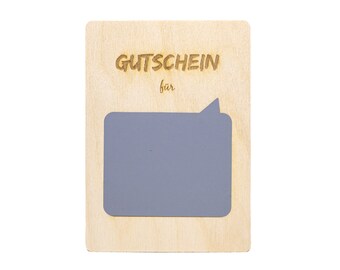 Rubbelkarte aus Holz zum selber beschriften • "Gutschein für" • Holzpostkarte • Rubbellos • Gutschein • Rubbel Gutschein • 10x14cm