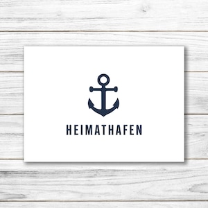 Postkarte • Ansichtskarte • norddeutsche Grußkarte • maritim "Heimathafen" - DIN A6