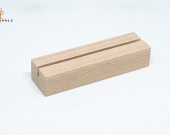 Wooden photo and card holder, wooden card holder, card standee, beech wood without engraving