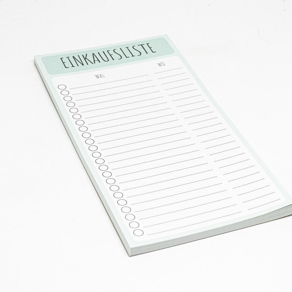 Block Einkaufsliste - Notizblock - 50 Blatt - Format DIN Lang