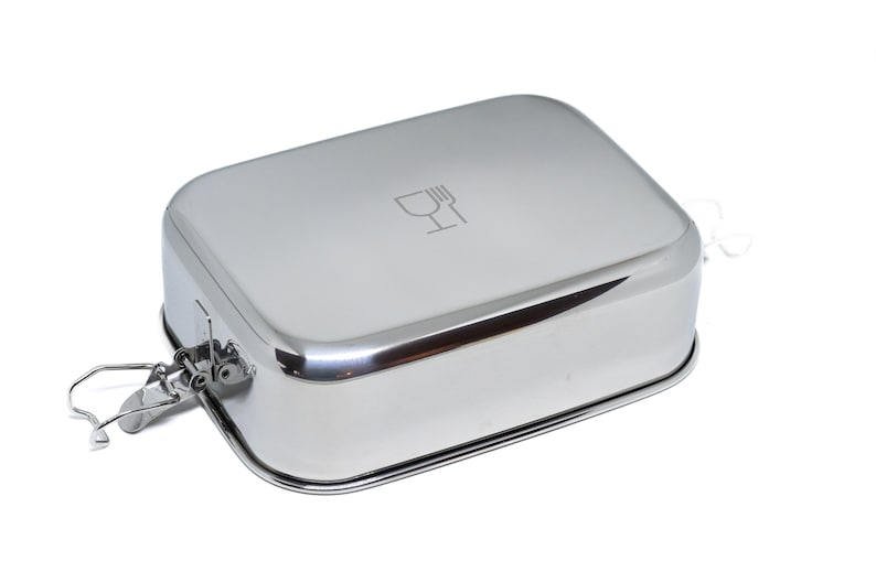 Brotdose / Lunchbox aus Edelstahl 1200ml wasserdicht mit Schneidebrett 5mm mit Wunschgravur Bild 8
