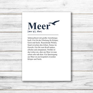 Postkarte • Ansichtskarte • norddeutsche Grußkarte • maritim "Definition Meer" • DIN A6