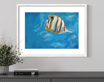 Colorful Fish Oil Painting Print ~ 13x19in(329x483mm) Wall Art