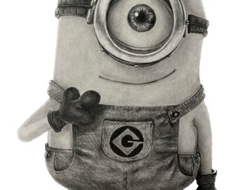 Original Minion Drawing Pencil on Paper