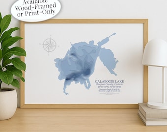 Calabogie Lake Map | Renfrew County | Custom Lake Map | Bathymetric Print | Lake Depth Map | Cabin Gift | Cottage Wall Art