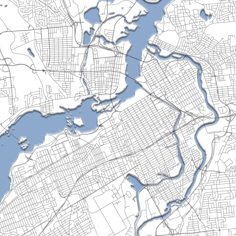 Ottawa Map Art Ottawa River Print Poster Ottawa Wall Art Ottawa Poster