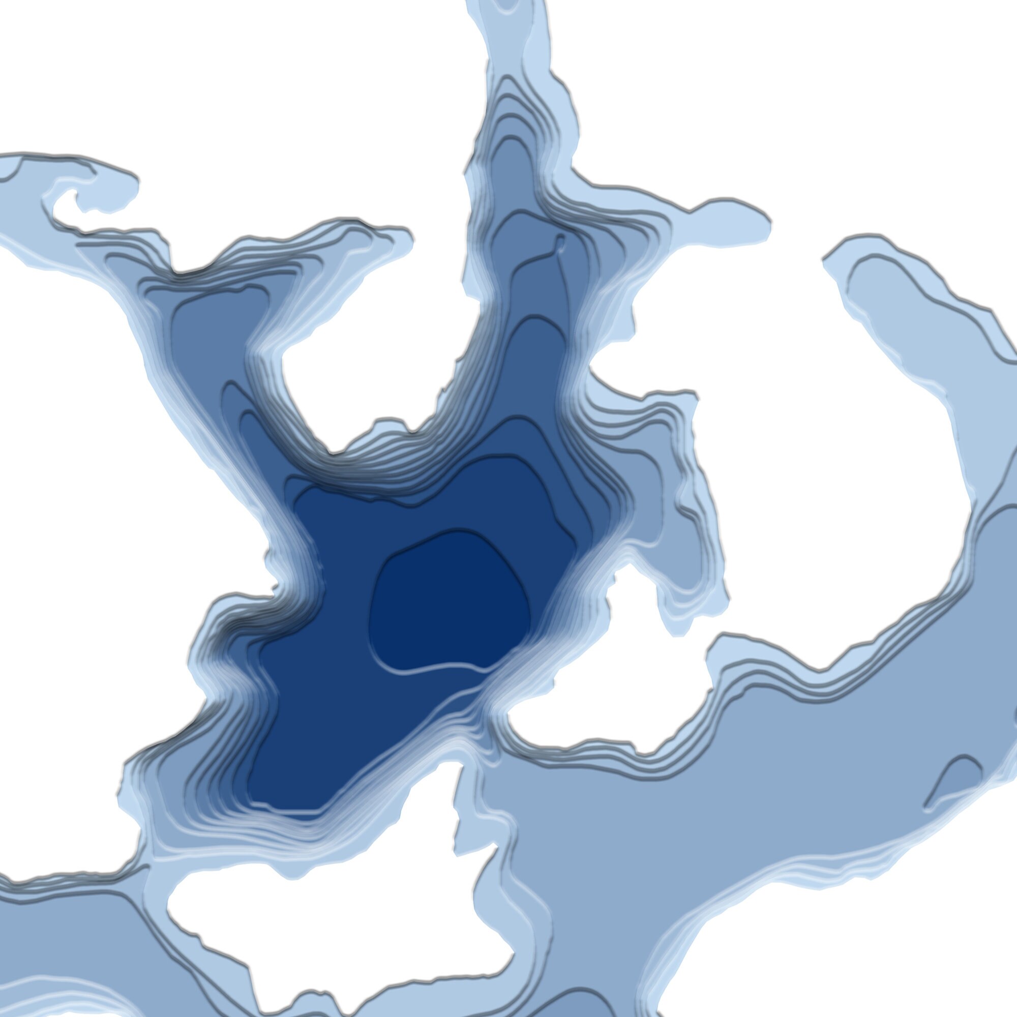 Horseshoe Lake Ontario Bathymetric Map Depth Print Etsy