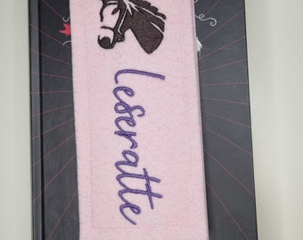 Lesezeichen Filz Pferd rosa Leseratte Geschenk Einschulung
