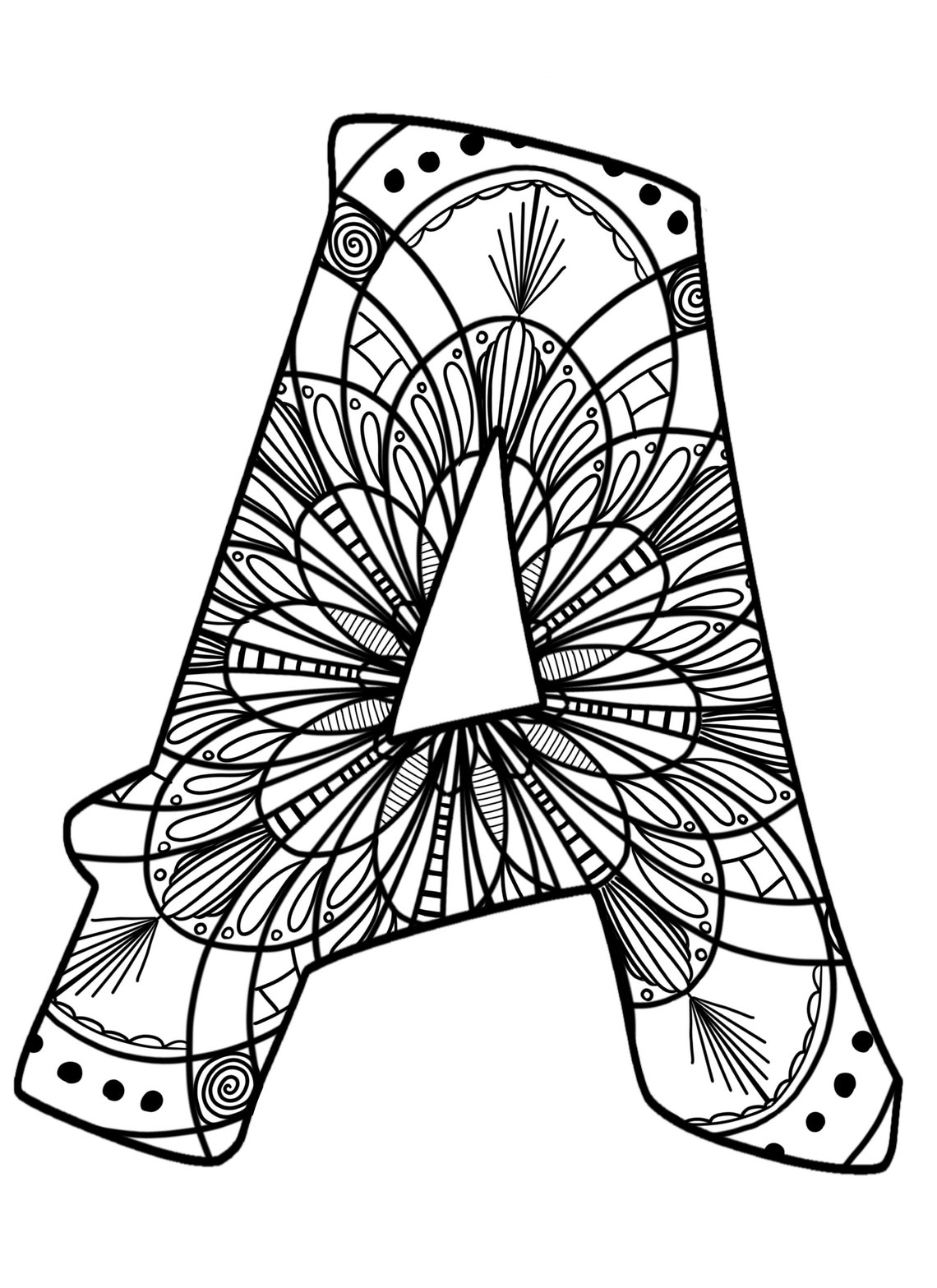 Mandala Alphabet Letters/coloring Printable - Etsy