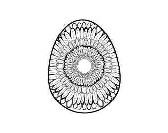 Sunflower Mandala Easter Egg Coloring Page