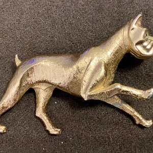 Vintage Boucher Boxer Brooch Pin, Mid Century Dog Theme Jewelry