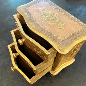 Antique Gold Dresser Style Jewelry Box, Restored; An Apprentice Sample