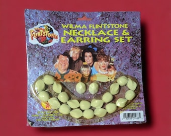 Vintage Wilma Flintstone Necklace & Earrings Set New In Package 1994 The...