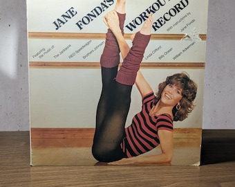 Disque vinyle vintage Jane Fonda's Workout Record 2LP Set Columbia 1982 GC