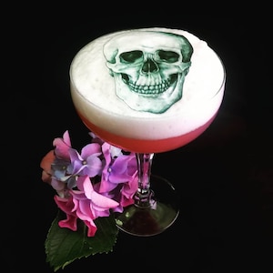 Totenkopf Essbare Kunst Gruselige Cocktail Topper für Halloween Partys