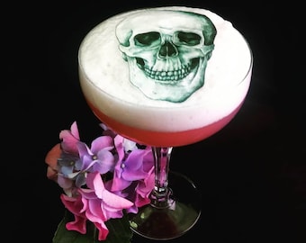 Décoration de cocktail fantasmagorique d'art comestible crâne pour les fêtes d'Halloween