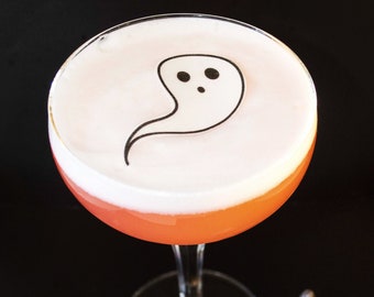 Gaufrettes fantômes : décorations pour cocktails et desserts d'Halloween (paquet de 25)
