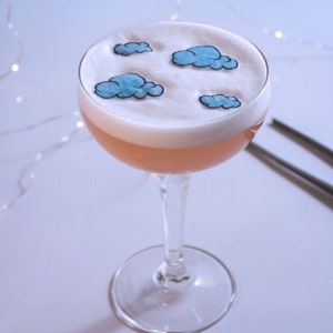 Wafer paper cartoon clouds cocktail topper, cake decorations