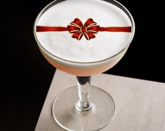 Décorations de boisson de Noël : lot de 25 décorations de cocktail rouges comestibles