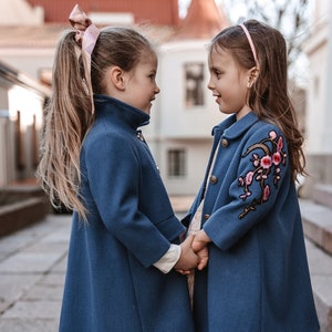 Girls blue coat sales
