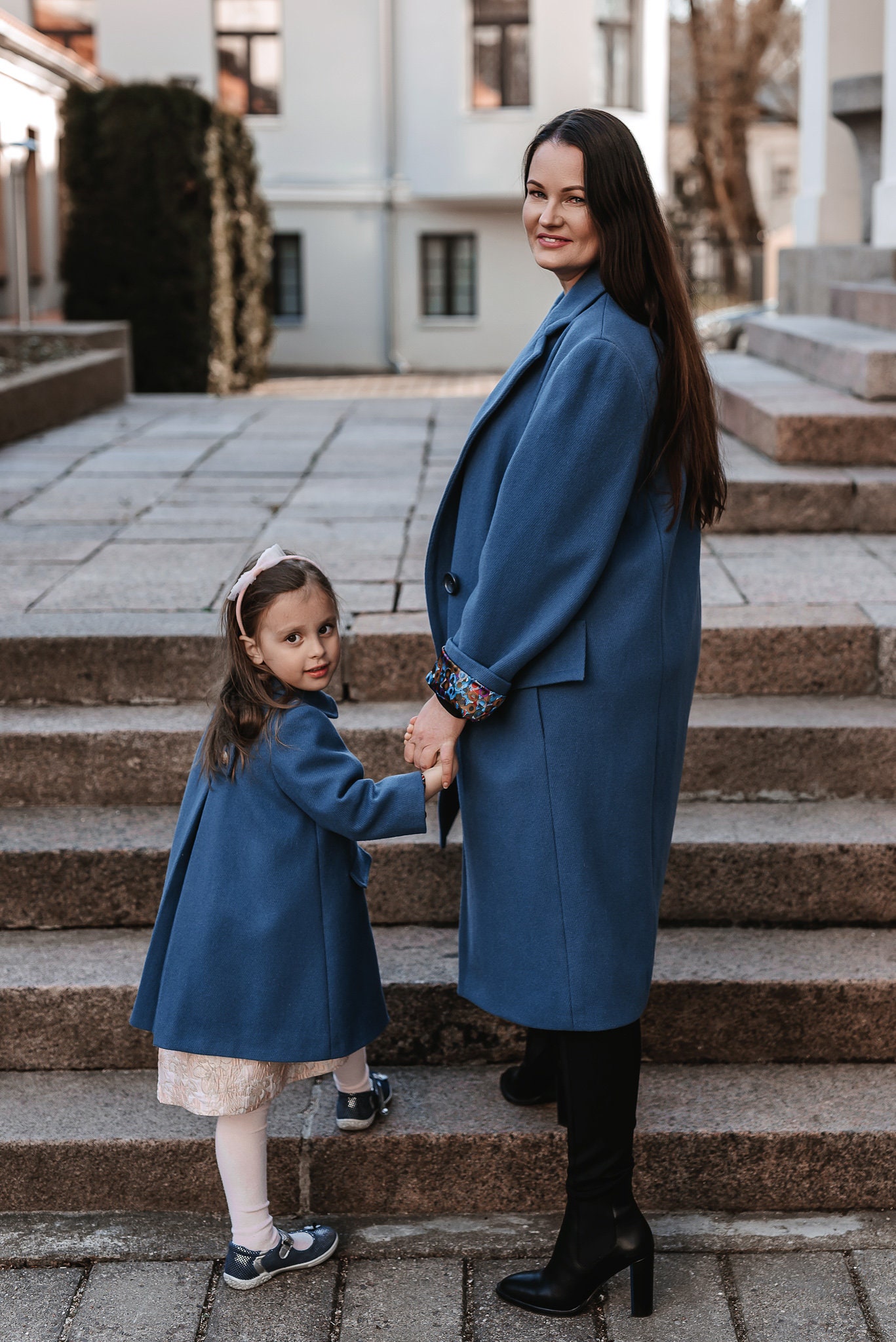 Long Sleeve Blue Coat, Cute and Elegant Girl's Coat, Size 92-98, Wool ...