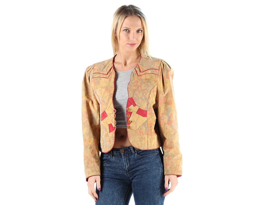 Beige Suede Jacket Bohemian 70s RARE Artist Suede Blazer Etsy