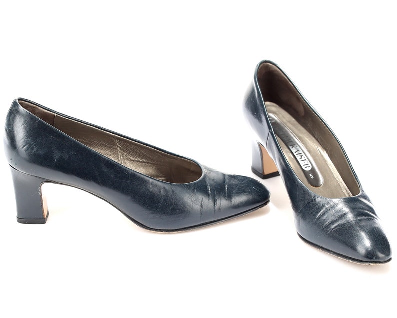 Black Vintage Pumps Heels 80s Peter Kaiser Elegant Classic Leather