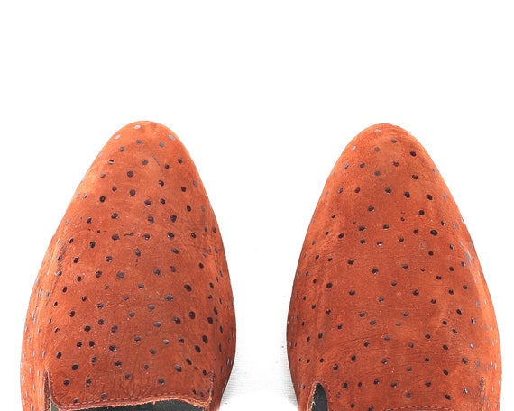 Victorian Shoes Pumps Wide Fit Heels 80s Rust Bro… - image 3