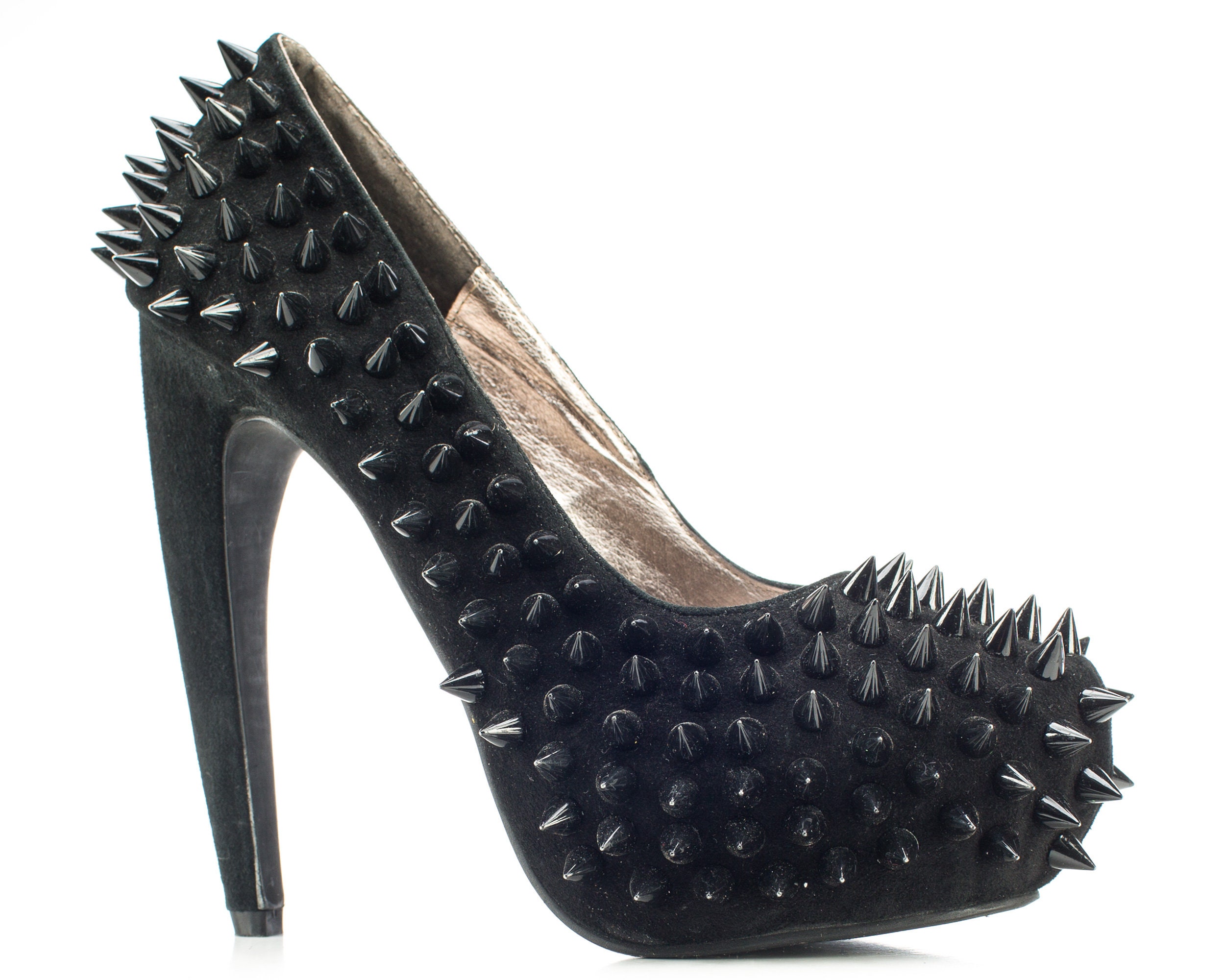 KILLER SPIKE STILETTO PUMPS pointed court shoes HIGH HEELS rivet 8-12CM heel  | eBay