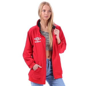Red Windbreaker Jacket UMBRO Zip Up Jacket Sports Jacket 90s Windbreaker Plain Simple Basic Jacket Retro Vintage 1990s Extra Large XL