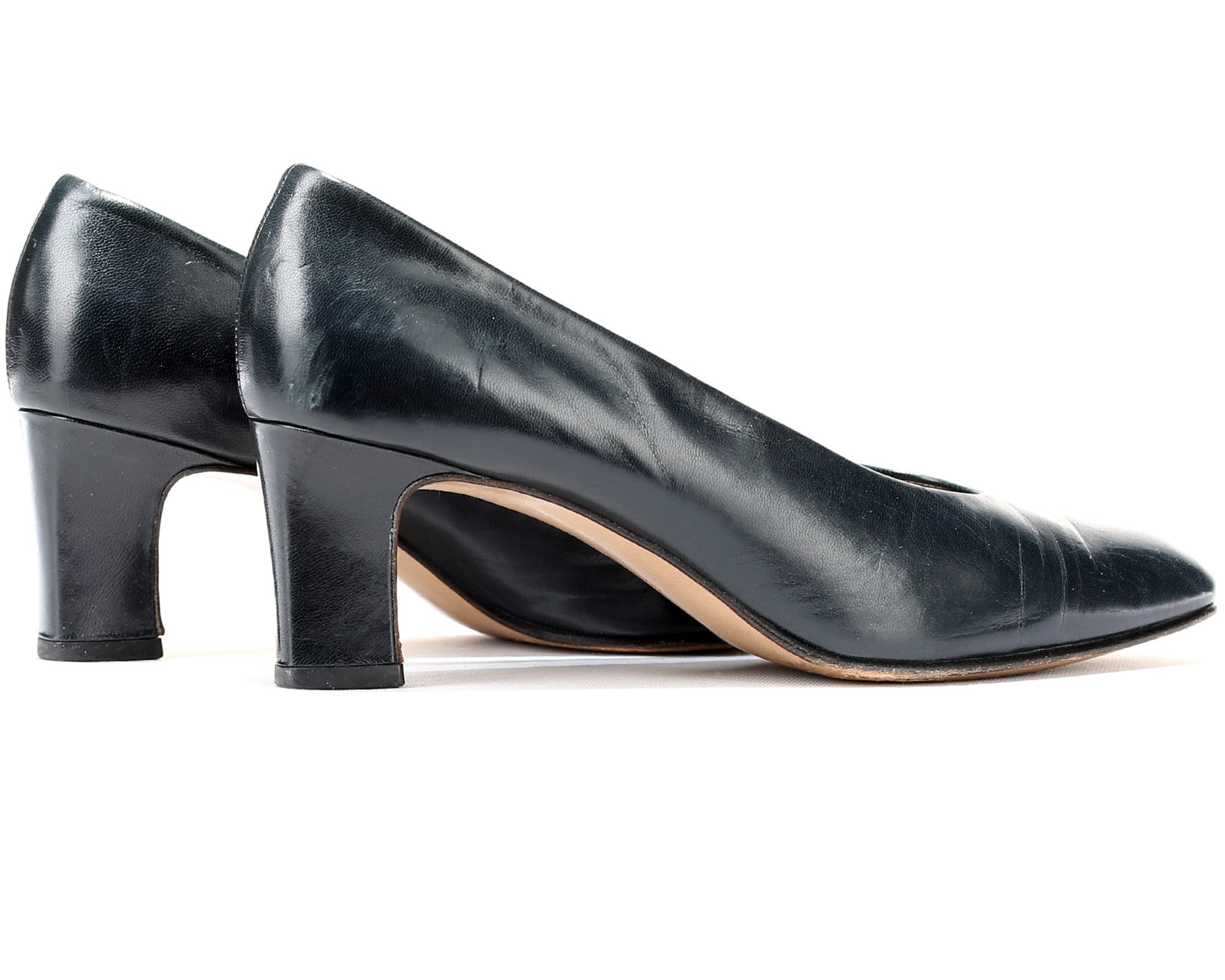 Black Vintage Pumps Heels 80s Peter Kaiser Elegant Classic Leather