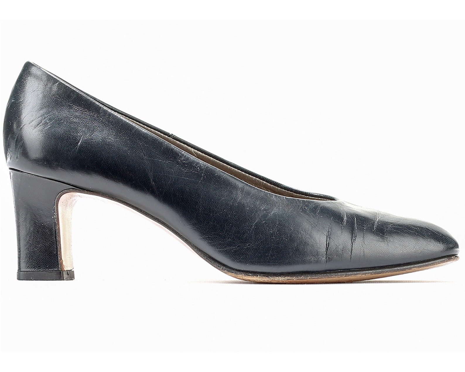 Black Vintage Pumps Heels 80s Peter Kaiser Elegant Classic Leather