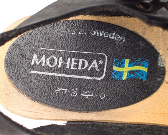 Swedish Wood Clogs Platforms 90s Moheda Black Sca… - image 4