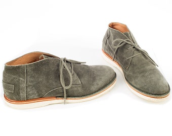 Suede Desert Boots Gray SHABBIES AMSTERDAM Ankle Boots Y2K Vintage Lace Up Boots Foam Sole Boots Leather Lined Boots Us 7.5, EU 38, Uk 5