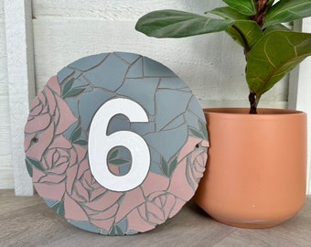 Rose Design - Mosaic Door Number