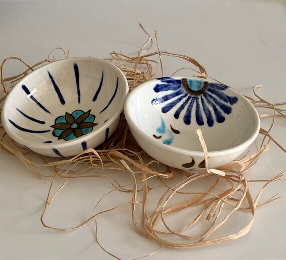 清水焼 手描き花模様 ボウル 手描き陶器ボウルセット：青い花柄陶器、小さな装飾ボウル - Etsy 日本