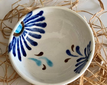 手描き陶器ボウルセット：青い花柄陶器、小さな装飾ボウル - Etsy 日本