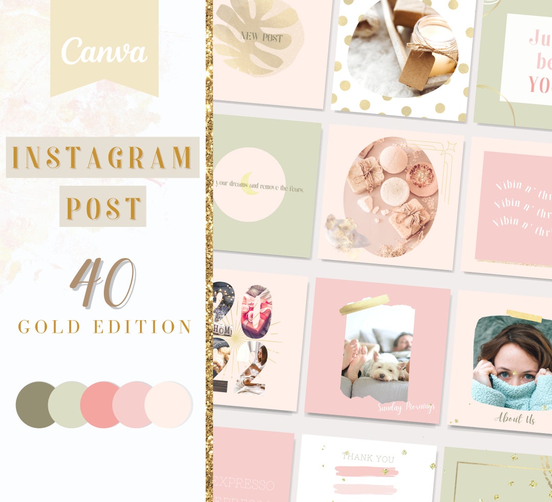 40 Gold Theme Instagram Post Templates | Canva Templates | Social Media ...
