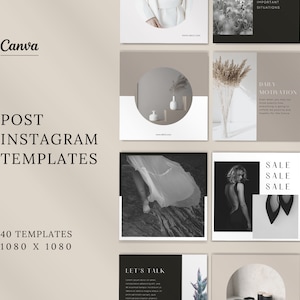 40 Modern Minimalist Instagram Post Templates |Canva Business Templates| Blogger-Small Business- Entrepreneur| Instagram Marketing Templates