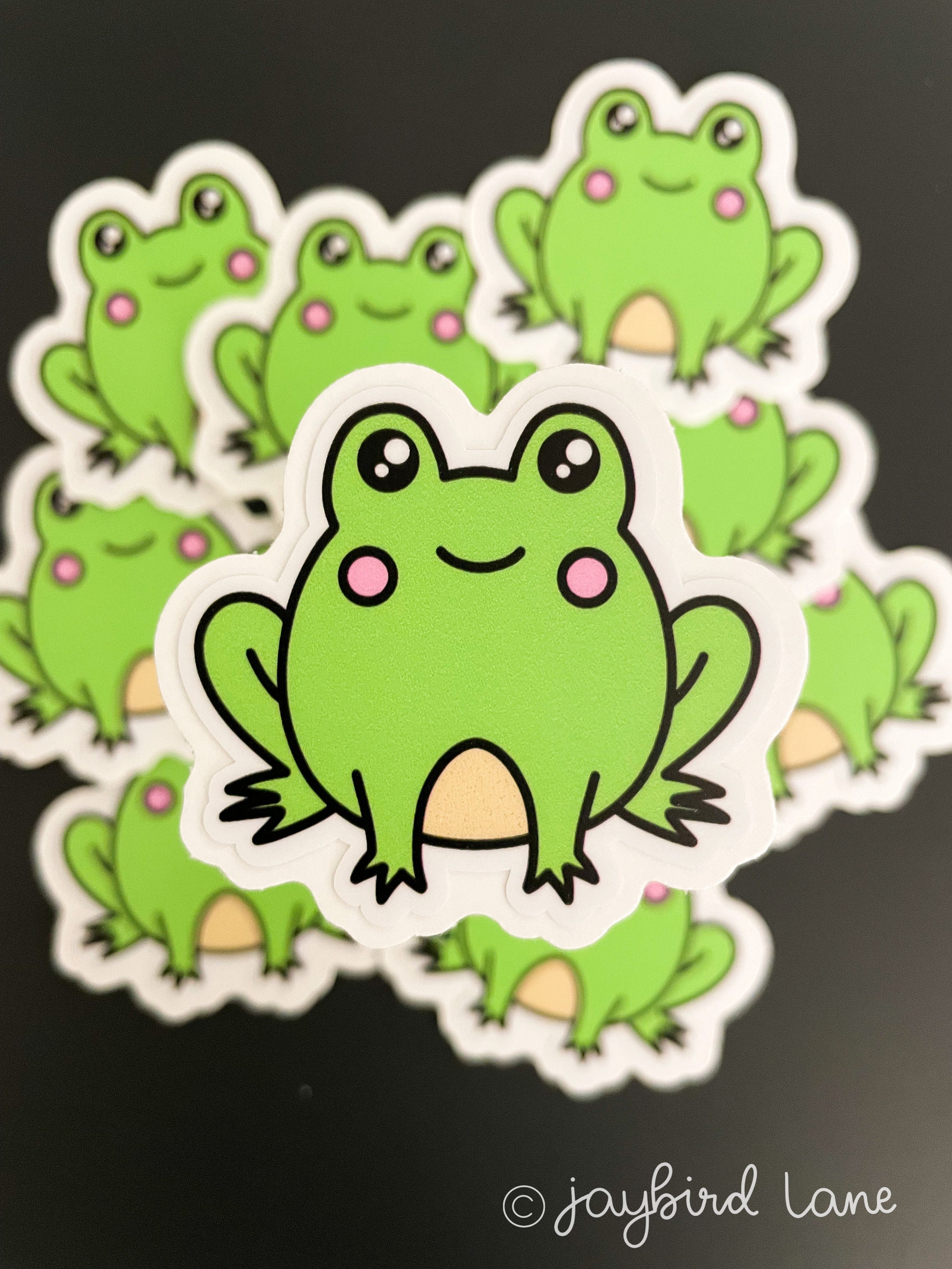 Frog Sticker, Laptop Sticker, Water Bottle Sticker, Cute Sticker, Fully ...