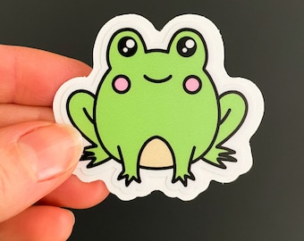 Frog Sticker, Laptop sticker, Water bottle sticker, Cute sticker, Fully rely on God frog, Hydroflask sticker