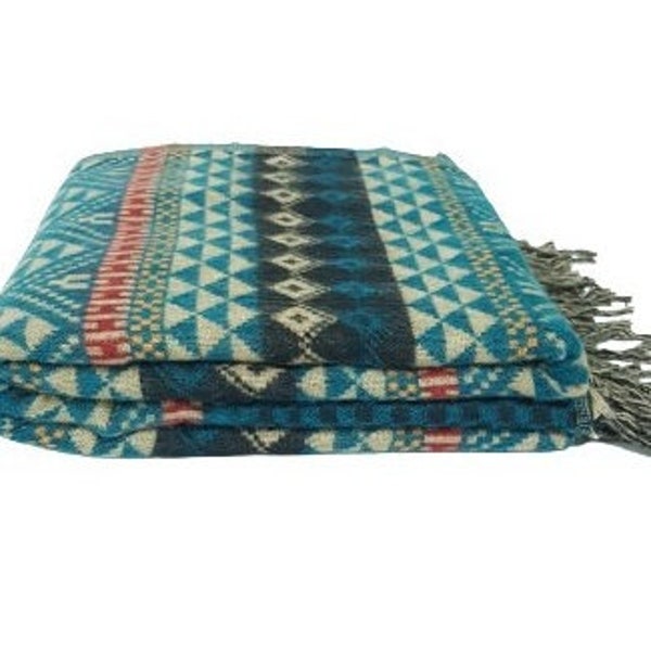 200x95 Cm Native American Aztec Shawl Blanket Tribal Throws  Peruvian Print, Boho Hippie Yak Wool Shawl Wraps Unisex Christmas Gift