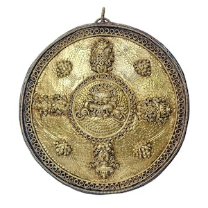 Buddhist Metal Wall Hanging, Gold Plated, High Quality, Tibetan Calendar