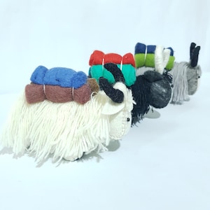 Medium Size Himalayan Felt Wool Yak Doll Toy, Home Decor, Yak Toy, Yak Figure, Felt Decorative Handmade by Local Women Artisans, Fair Trade