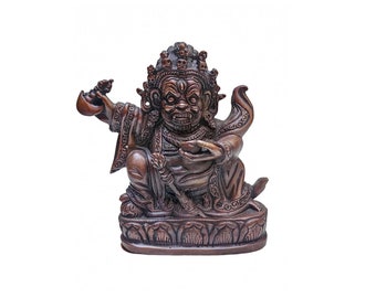 5 inch, Mahakala Panjaranatha, Mahakala 2 Arms, Buddhist Statue, Chocolate Oxidized