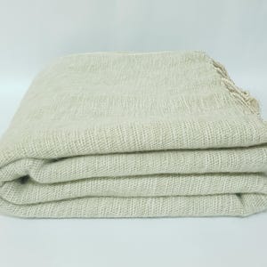 234x115 Cm Yak Wool Blanket Couch, Oversized Throws, Meditation Wrap, Handloomed Beautiful Beige Color Christmas Gift