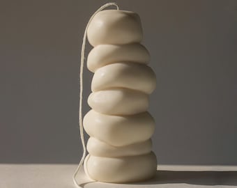 Chubby Candle / Chunky / white / sculptural / vegan / decorative