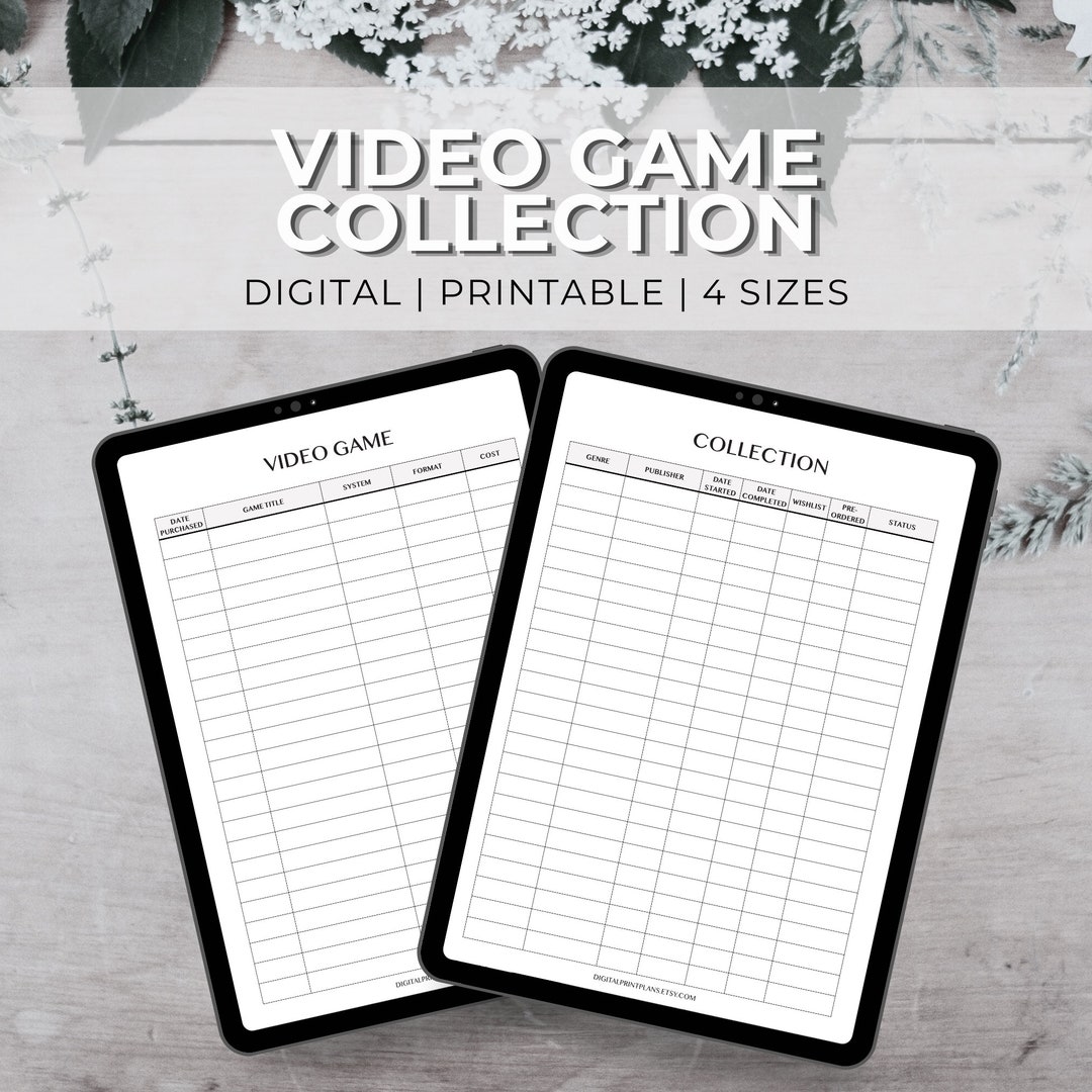 Video Game Tracker Gaming Tracker Gaming Journal Game Tracking Game