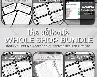 Whole Shop Bundle | Entire Shop Notion Template | Expense Tracker | Sinking Funds Tracker | Year In Pixels | Bookshelf Tracker | Life Bundle