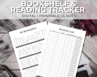 Bookshelf Tracker | Digital Reading Log | Reading Log Printable | Book Nook | Book Shelf | Reading List | My Bookshelf
